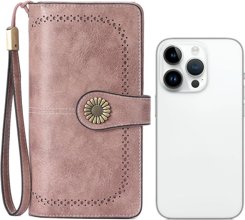 SENDEFN Wallets for Women Leather Credit Card Holder with RFID Blocking Large Capacity Wristlet | with RFID Blocking, Large Capacity, Wristlet, with RFID Blocking, Large Capacity, Wristlet - Image 5